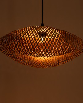 SUFITOWA LAMPA WISZĄCA BOHO PLECIONY ŻYRANDOL 40 CM