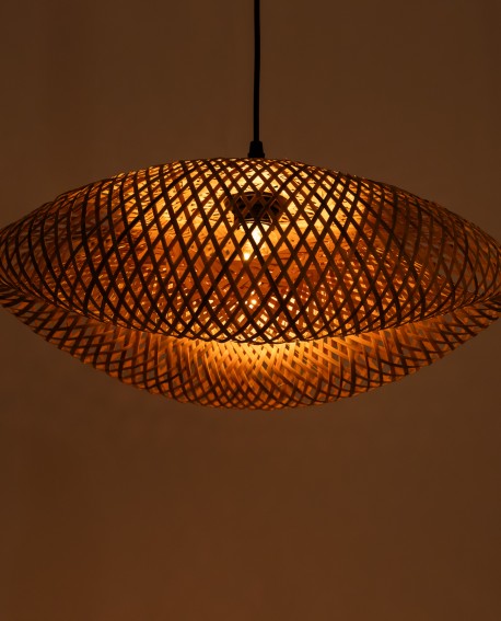 SUFITOWA LAMPA WISZĄCA BOHO PLECIONY ŻYRANDOL 40 CM