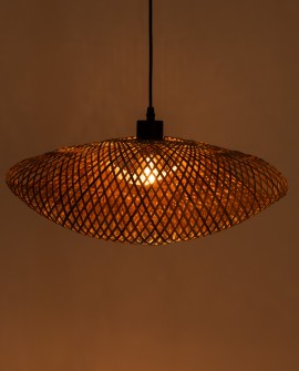 SUFITOWA LAMPA WISZĄCA BOHO PLECIONY ŻYRANDOL 40 CM