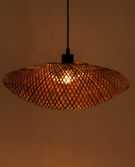 SUFITOWA LAMPA WISZĄCA BOHO PLECIONY ŻYRANDOL 40 CM