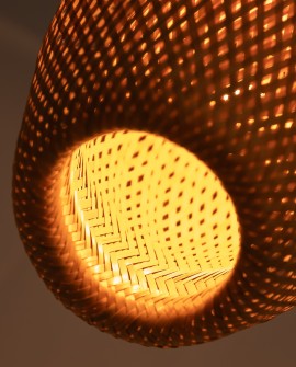 SUFITOWA LAMPA WISZĄCA BOHO PLECIONY ŻYRANDOL 40 CM