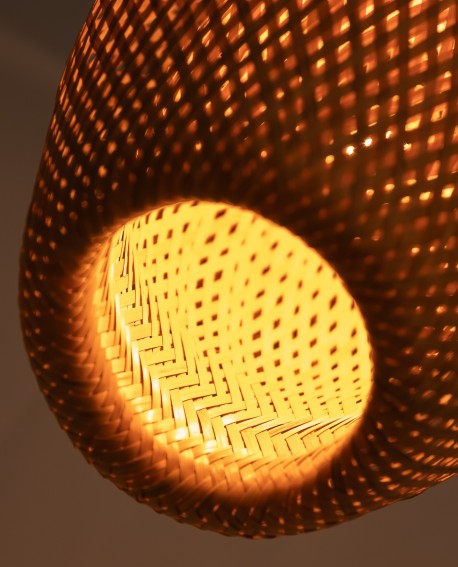 SUFITOWA LAMPA WISZĄCA BOHO PLECIONY ŻYRANDOL 40 CM