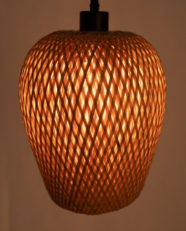 SUFITOWA LAMPA WISZĄCA BOHO PLECIONY ŻYRANDOL 40 CM