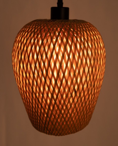 SUFITOWA LAMPA WISZĄCA BOHO PLECIONY ŻYRANDOL 40 CM