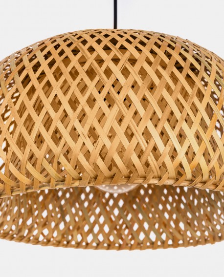 SUFITOWA LAMPA WISZĄCA BOHO PLECIONY ŻYRANDOL 40 CM