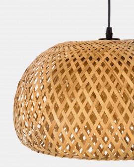 SUFITOWA LAMPA WISZĄCA BOHO PLECIONY ŻYRANDOL 40 CM