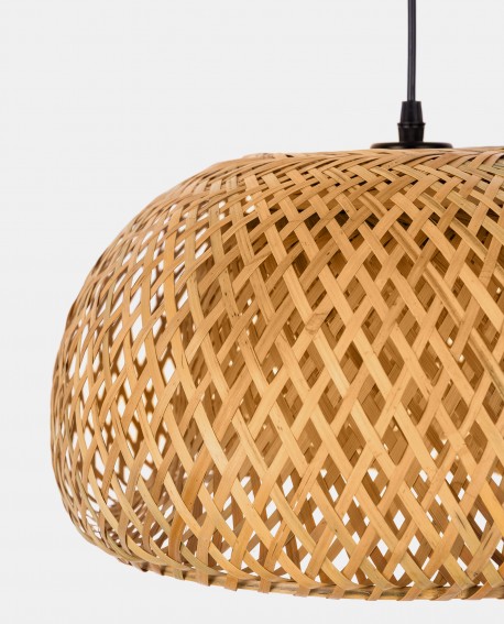 SUFITOWA LAMPA WISZĄCA BOHO PLECIONY ŻYRANDOL 40 CM