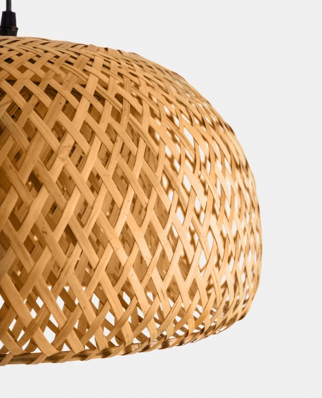 SUFITOWA LAMPA WISZĄCA BOHO PLECIONY ŻYRANDOL 40 CM