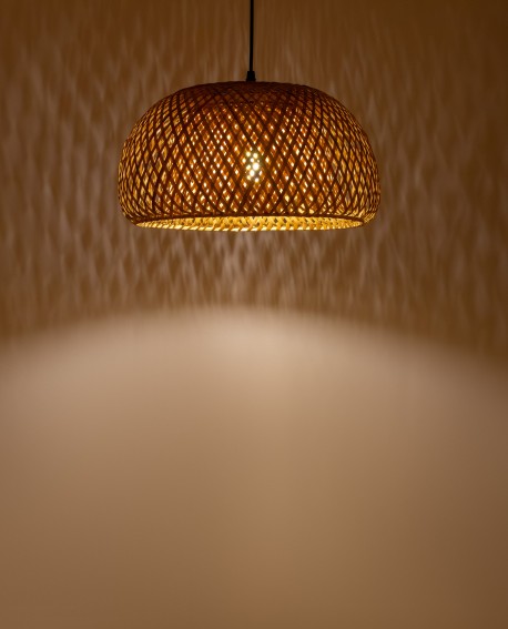 SUFITOWA LAMPA WISZĄCA BOHO PLECIONY ŻYRANDOL 40 CM