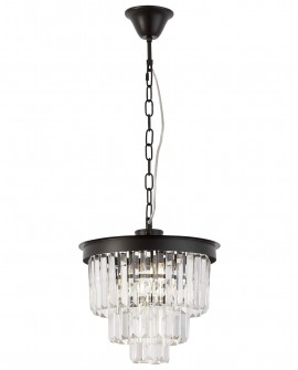 NOWOCZESNY ŻYRANDOL KRYSZTAŁOWY CZARNY CAPRIA D30