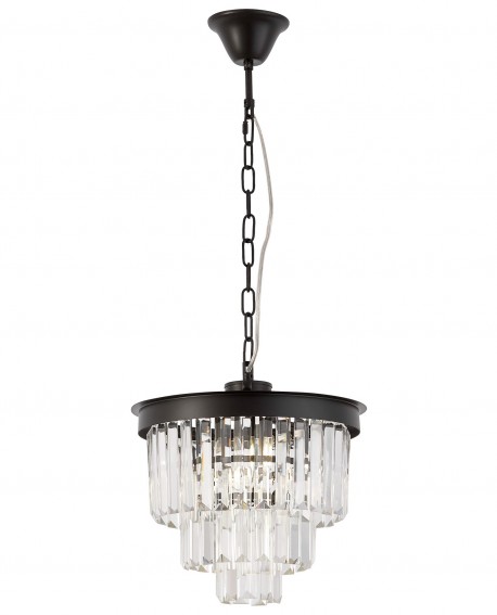 NOWOCZESNY ŻYRANDOL KRYSZTAŁOWY CZARNY CAPRIA D30