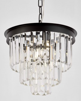 NOWOCZESNY ŻYRANDOL KRYSZTAŁOWY CZARNY CAPRIA D30