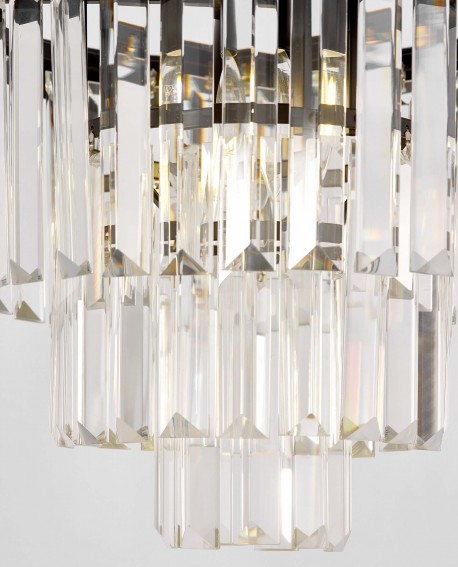 NOWOCZESNY ŻYRANDOL KRYSZTAŁOWY CZARNY CAPRIA D30