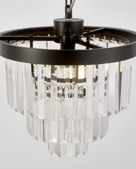 NOWOCZESNY ŻYRANDOL KRYSZTAŁOWY CZARNY CAPRIA D30
