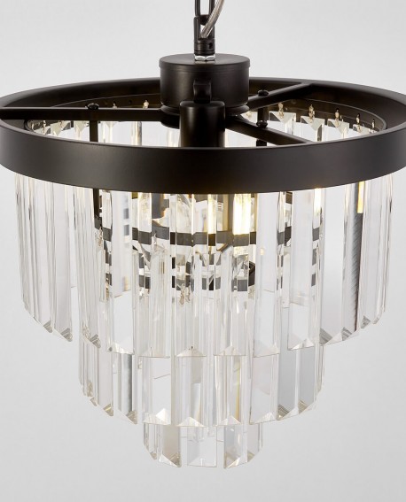 NOWOCZESNY ŻYRANDOL KRYSZTAŁOWY CZARNY CAPRIA D30
