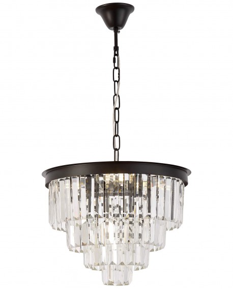 NOWOCZESNY ŻYRANDOL KRYSZTAŁOWY CZARNY CAPRIA D40