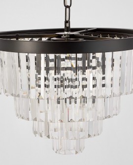 NOWOCZESNY ŻYRANDOL KRYSZTAŁOWY CZARNY CAPRIA D40