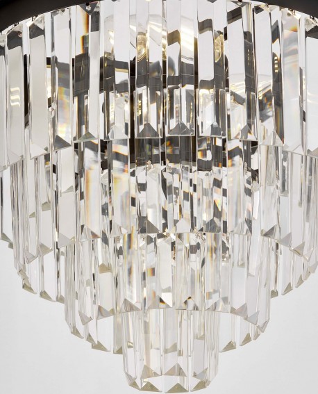 NOWOCZESNY ŻYRANDOL KRYSZTAŁOWY CZARNY CAPRIA D40