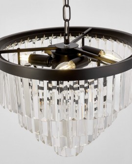 NOWOCZESNY ŻYRANDOL KRYSZTAŁOWY CZARNY CAPRIA D40