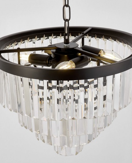 NOWOCZESNY ŻYRANDOL KRYSZTAŁOWY CZARNY CAPRIA D40