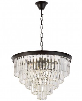 NOWOCZESNY ŻYRANDOL KRYSZTAŁOWY CZARNY CAPRIA D50