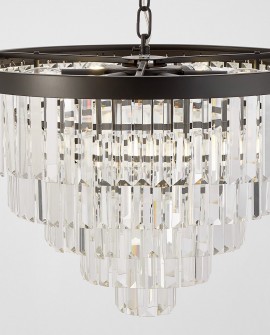 NOWOCZESNY ŻYRANDOL KRYSZTAŁOWY CZARNY CAPRIA D50