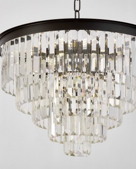 NOWOCZESNY ŻYRANDOL KRYSZTAŁOWY CZARNY CAPRIA D50