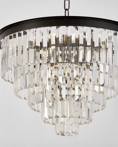 NOWOCZESNY ŻYRANDOL KRYSZTAŁOWY CZARNY CAPRIA D50