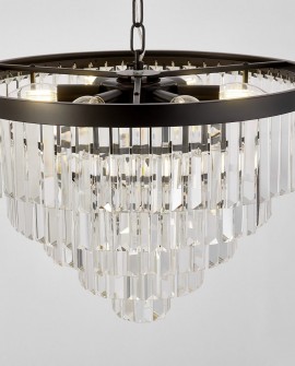 NOWOCZESNY ŻYRANDOL KRYSZTAŁOWY CZARNY CAPRIA D50