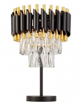 LAMPA NOCNA KRYSZTAŁOWA CZARNO-ZŁOTA MAZINI