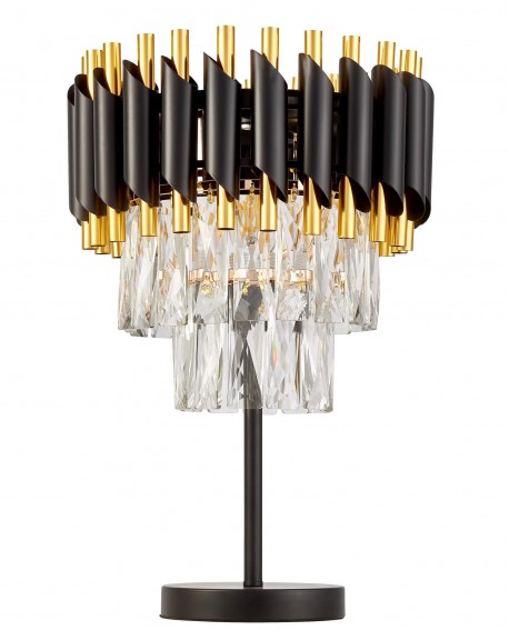 LAMPA NOCNA KRYSZTAŁOWA CZARNO-ZŁOTA MAZINI