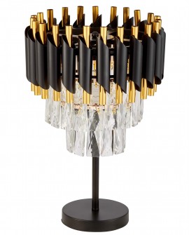 LAMPA NOCNA KRYSZTAŁOWA CZARNO-ZŁOTA MAZINI