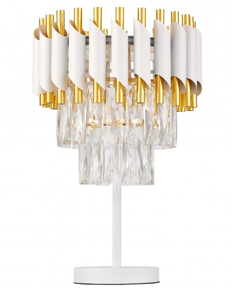 LAMPA NOCNA KRYSZTAŁOWA BIAŁO-ZŁOTA MAZINI