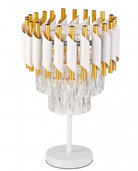 LAMPA NOCNA KRYSZTAŁOWA BIAŁO-ZŁOTA MAZINI