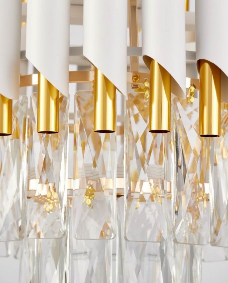 LAMPA NOCNA KRYSZTAŁOWA BIAŁO-ZŁOTA MAZINI