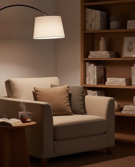 minimalistyczna lampa stojąca podłogowa czarno biała do strefy wypoczynku linia TIROL