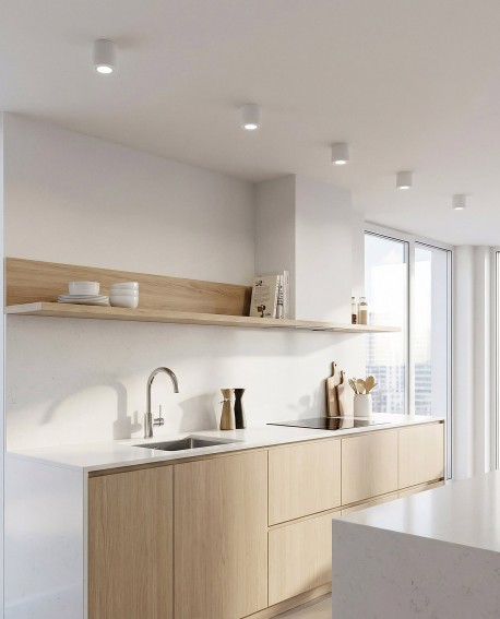 elegancka lampa sufitowa LED w garderobie z prostym wzornictwem i stylowym wykończeniem