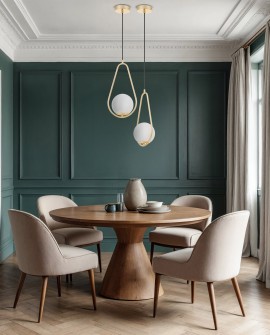 nowoczesna lampa wisząca złota z kulistym kloszem jako dekoracyjne światło nad stołem marka Lampit wersja X3 D15