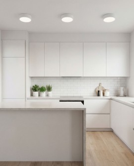 nowoczesny plafon sufitowy biały zamontowany w kuchni minimalistyczne oświetlenie strefowe Lampit seria Nevo D23