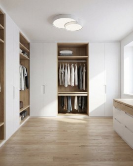 minimalistyczna lampa sufitowa plafon duo biała w jasnej garderoby równomierne światło producent Lampit Nevo Duo D40