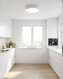 okrągły plafon sufitowy biały z dyskretnym kloszem tworzący spokojne oświetlenie wnętrza NEVO D40 producent lampit