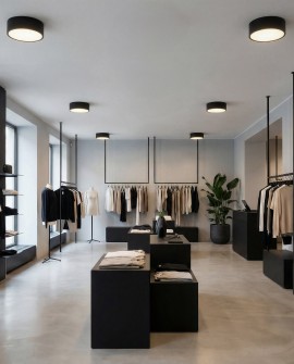 plafon sufitowy czarny z mlecznym kloszem idealny do nowoczesnej przestrzeni sklepowej NEVO D23 producent lampit