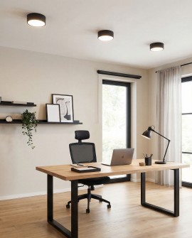 nowoczesna lampa sufitowa typu plafon w kolorze czarnym do nowoczesnej przestrzeni pracy NEVO D23 od lampit