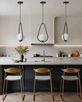 elegancka lampa wisząca czarna z miękkim, rozproszonym światłem podkreślająca charakter wnętrz glamour i modern classic X3 D15 o