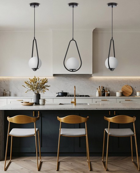 elegancka lampa wisząca czarna z miękkim, rozproszonym światłem podkreślająca charakter wnętrz glamour i modern classic X3 D15 o