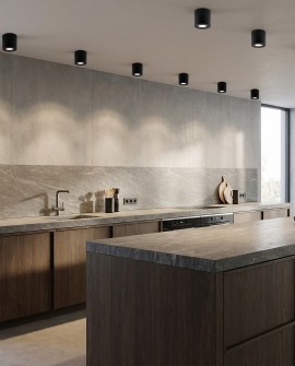 lampa sufitowa LED Lampit w kolorze czarnym o prostym designie nadaje elegancji przestronnemu salonowi