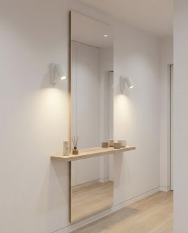 funkcjonalna lampa ścienna kinkiet nowoczesny w kolorze białym tworzy komfortowe oświetlenie przy lustrze NEO PRO producent Lamp