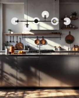 stylowa lampa wisząca z kulami ze szkła loftowy design podkreślający nowoczesne aranżacje