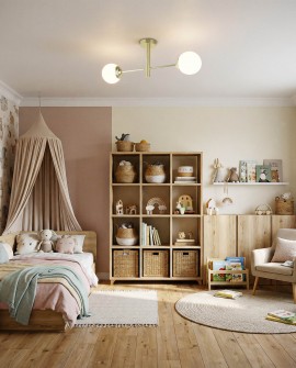 złota lampa wisząca z kulami do pokoju dziecięcego ponadczasowy design podkreślający eleganckie wnętrze Lampit Fino W2