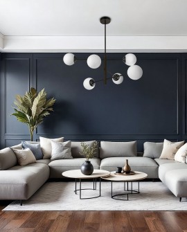 minimalistyczna lampa sufitowa wisząca czarna nowoczesne oświetlenie wnętrz z kulami Lampit Fino W6